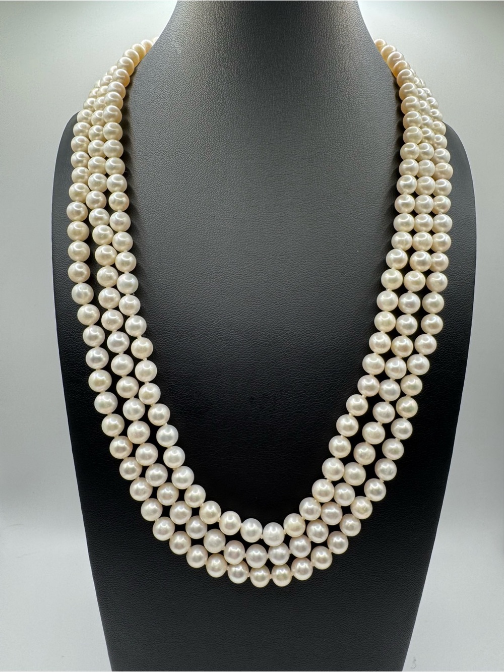 Triple Strand Cultured Pearl Necklace